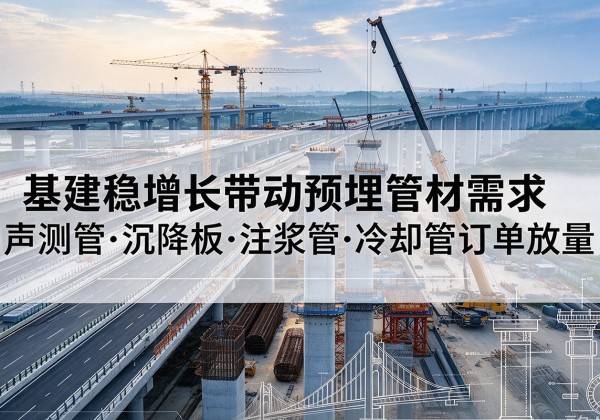 信宜基建稳增长带动预埋监测管材需求，声测管、沉降板、注浆管订单持续放量